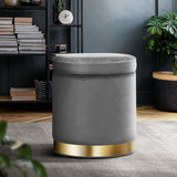 NNEDSZ Velvet Ottoman Foot Stool with Storage Foot Rest Pouffe Padded Seat