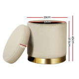 NNEDSZ Velvet Foot Stool Storage Ottoman Foot Rest Pouffe Padded Makeup Seat