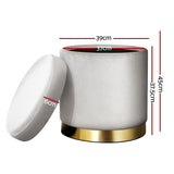 NNEDSZ Velvet Storage Ottoman Foot Stool Foot Rest Pouffe Padded Seat Grey