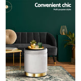 NNEDSZ Velvet Storage Ottoman Foot Stool Foot Rest Pouffe Padded Seat Grey