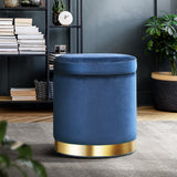 NNEDSZ Stool Round Velvet Storage Ottoman Foot Rest Pouffe Padded Seat Footstool