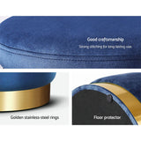 NNEDSZ Stool Round Velvet Ottoman Foot Rest Pouffe Pouf Padded Seat Footstool Navy