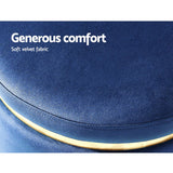 NNEDSZ Stool Round Velvet Ottoman Foot Rest Pouffe Pouf Padded Seat Footstool Navy