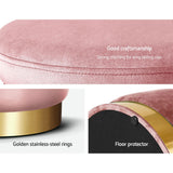 NNEDSZ Velvet Foot Stool Ottoman Foot Rest Pouffe Padded Seat Pouf Bedroom Pink