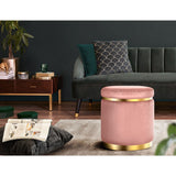 NNEDSZ Velvet Foot Stool Ottoman Foot Rest Pouffe Padded Seat Pouf Bedroom Pink