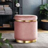 NNEDSZ Velvet Foot Stool Ottoman Foot Rest Pouffe Padded Seat Pouf Bedroom Pink