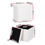 NNEDSZ Square Foot Stool Teddy Fabric Storage Ottoman Footrest Padded Seat White