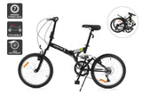 NNEKG Fortis Shimano 7 Speed 20 Dual Suspension Foldable Mountain Bike