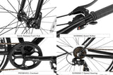 NNEKG Fortis Shimano 7 Speed Lightweight Flat Bar Hybrid Road Bike