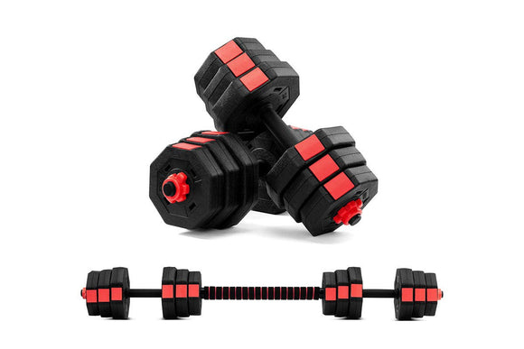 NNEKG Fortis 20kg Adjustable Weights Dumbbell & Barbell Set