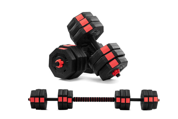 NNEKG Fortis 30kg Adjustable Weights Dumbbell & Barbell Set