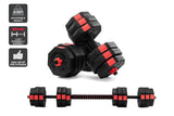 NNEKG Fortis 30kg Adjustable Weights Dumbbell & Barbell Set