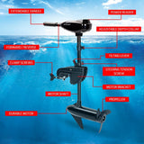 NNEMB 45 LBS Electric Trolling Motor Inflatable Boat Outboard Engine Fishing Marine