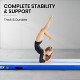 NNEMB 400x100x10cm Inflatable Air Track Mat Tumbling Gymnastics-Blue & White (No Pump)