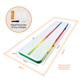 NNEMB 400x100x10cm Inflatable Air Track Mat Tumbling Gymnastics-Multi-Coloured (No Pump)
