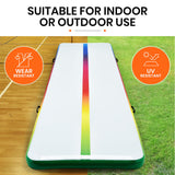 NNEMB 400x100x10cm Inflatable Air Track Mat Tumbling Gymnastics-Multi-Coloured (No Pump)