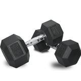 NNEMB Pair of 85lb Rubber-Coated Hex Dumbbells for Gym Home Fitness Bodybuilding Weights Training