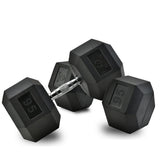 NNEMB Pair of 95lb Rubber-Coated Hex Dumbbells for Gym Home Fitness Bodybuilding Weights Training