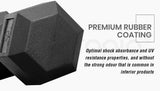 NNEMB Pair of 95lb Rubber-Coated Hex Dumbbells for Gym Home Fitness Bodybuilding Weights Training