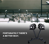 NNEMB 2 x 25kg Adjustable Weight Dumbbell Set with Rolling Stand for Home Gym Fitness Training
