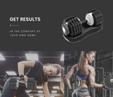 NNEMB 2 x 25kg Adjustable Weight Dumbbell Set with Rolling Stand for Home Gym Fitness Training