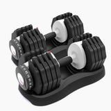 NNEMB 2 x 25kg Adjustable Weight Dumbbell Set-for Home Gym Fitness Training