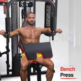 NNEMB Red Multi Station Home Gym Set with 100lbs Plates & Boxing Bag-M9500