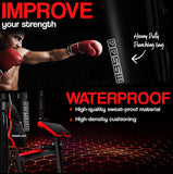 NNEMB Red Multi Station Home Gym Set with 125lbs Plates & Boxing Bag-M9500
