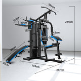 NNEMB Blue Multi Station Home Gym Set with 100lbs Plates & Punching Bag-M9500