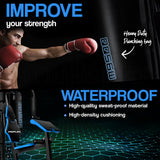 NNEMB Blue Multi Station Home Gym Set with 125lbs Plates & Boxing Bag-M9500