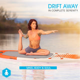 NNEMB 300cm Inflatable SUP Stand Up Paddleboard with GoPro Mount-White and Orange