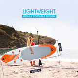 NNEMB 300cm Inflatable SUP Stand Up Paddleboard with GoPro Mount-White and Orange