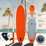 NNEMB 300cm Inflatable SUP Stand Up Paddleboard with GoPro Mount-White and Orange