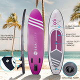 NNEMB 10ft Inflatable SUP Stand Up Paddleboard-White-Pink and Purple