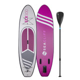 NNEMB 10ft Inflatable SUP Stand Up Paddleboard-White-Pink and Purple
