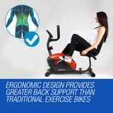 NNEMB Magnetic Recumbent Exercise Bike Fitness Cycle Trainer with LCD Display