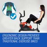 NNEMB Magnetic Recumbent Exercise Bike Fitness Cycle Trainer with LCD Display