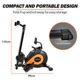 NNEMB Rowing Machine Magnetic Resistance with LCD 16 Levels