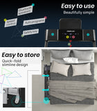 NNEMB Electric Compact Foldable Treadmill with Bluetooth Speakers-Digital Device Stand