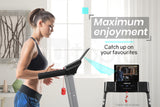 NNEMB Electric Compact Foldable Treadmill with Bluetooth Speakers-Digital Device Stand