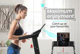 NNEMB Electric Foldable Compact Treadmill with Bluetooth Speakers-Digital Device Stand-Black