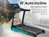 NNEMB TRX8 4HP Electric Treadmill-Auto Incline-Suspension-Auto-Lubrication-MP3 Music-Pulse Sensors & Bonus Chest Strap