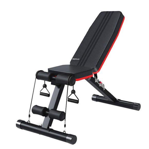 NNEMB B200 Adjustable Incline Decline Weight Bench with Resistance Bands
