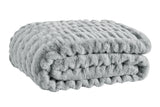 NNEKGE Rouched Faux Fur Blanket (Silver 180cm x 200cm)