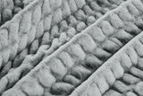 NNEKGE Rouched Faux Fur Blanket (Silver 180cm x 200cm)