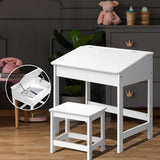 NNEDSZ Kids Table Chairs Set Children Drawing Writing Desk Storage Toys Play