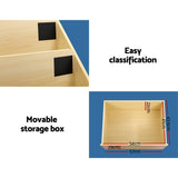 NNEDSZ Kids Natural Wood Bookshelf Storage Organiser Bookcase Drawers Children