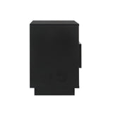 NNEDSZ Bedside Tables Side Table RGB LED Drawers Nightstand High Gloss Black