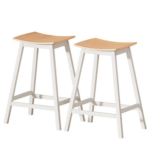 NNEDSZ 2 x Wooden Bar Stools Bar Stool Dining Chairs Kitchen Barstools Oak