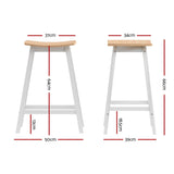 NNEDSZ 2 x Wooden Bar Stools Bar Stool Dining Chairs Kitchen Barstools Oak